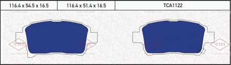 TATSUMI TCA1122 Колодки торм. Toyota Corolla PRIUSYARIS 1.0-1.6 99- передние