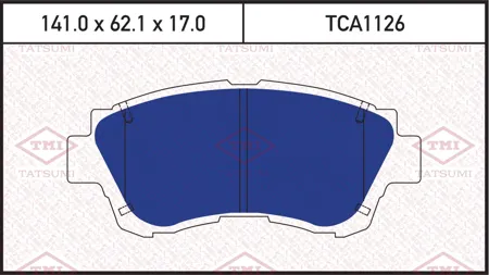 TATSUMI TCA1126 Колодки торм. Toyota Camry 91-96 Celica 2.0 93-99 передние .
