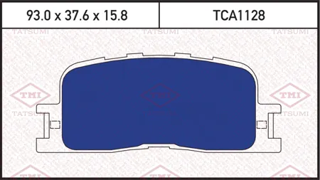 TATSUMI TCA1128 Колодки торм. Toyota Camry (V30) 2.43.0 01>04 Highlander 00>07 задние