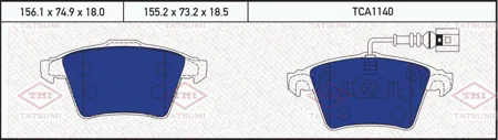 TATSUMI TCA1140 Колодки торм. VW Touareg R16 03> передние