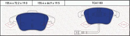 TATSUMI TCA1183 Колодки торм. Audi Q3 11-VW Sharan 10- Tiguan 07- передние
