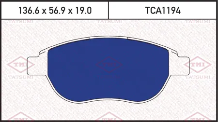 TATSUMI TCA1194 Колодки торм. Citroen C4 Berlingo Fiat DOBLO Peugeot 307 Partner передние