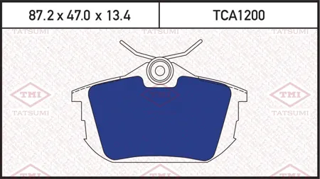 TATSUMI TCA1200 Колодки торм. Mitsubishi Colt 04> Smart Forfour 05> Volvo S40V40 задние
