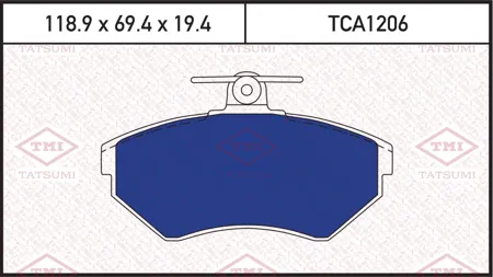 TATSUMI TCA1206 Колодки торм. Audi А80 VW 87>97 передние