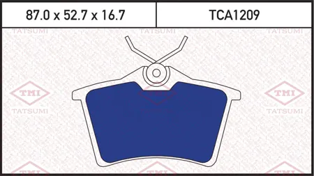 TATSUMI TCA1209 Колодки торм. Citroen Berlingo 08- Peugeot 308 07- Partner 08- задние
