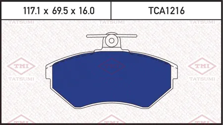 TATSUMI TCA1216 Колодки торм.
