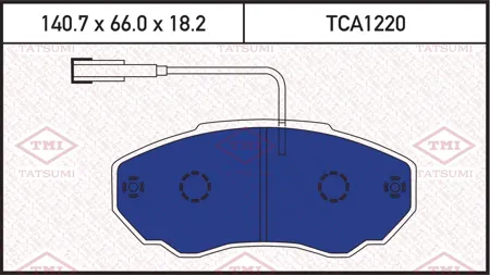 TATSUMI TCA1220 Колодки торм. Citroen Jumper 02> Fiat Ducato 02> Peugeot Boxer 02> передние