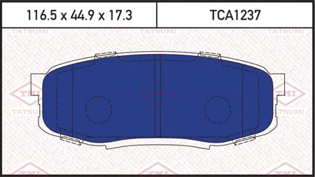 TATSUMI TCA1237 Колодки торм. Toyota Land Cruiser J200 4.5D4.7 07- Lexus LX570 08- задние