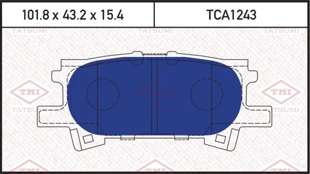 TATSUMI TCA1243 Колодки торм. Lexus RX300RX330RX350 03>08RX400H 05>09 задние