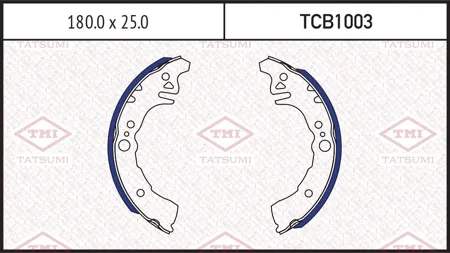 TATSUMI TCB1003 Колодки торм.барабанные
