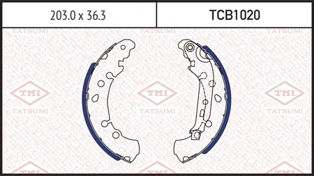 TATSUMI TCB1020 Колодки торм.барабанные Toyota Yaris 05>