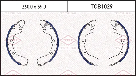 TATSUMI TCB1029 Колодки торм.барабанные