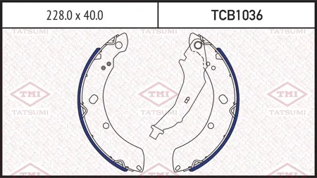 TATSUMI TCB1036 Колодки торм.барабанные VW Polo SEDAN 10- (228x42)