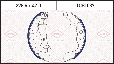 TATSUMI TCB1037 Колодки торм.барабанные Renault Logan унив. Sandero Duster ( 4x2 ) (230x42)