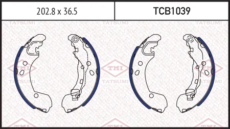 TATSUMI TCB1039 Колодки торм.барабанные Nissan Micra Note 06>