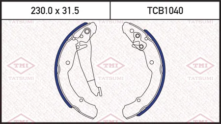 TATSUMI TCB1040 Колодки торм.барабанные Skoda Octavia 95-04 Roomster 06-VW Caddy 95-04