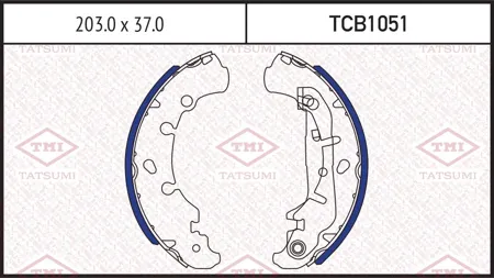 TATSUMI TCB1051 Колодки торм.барабанные Ford Fiesta 1.25-1.8D 95- Fusion 1.25-1.6D 00- Mazda 2 03-