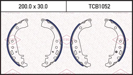 TATSUMI TCB1052 Колодки торм.барабанные Toyota YARIS 1.0-1.4 99-IQ 09- (Японская сборка)
