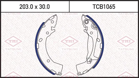 TATSUMI TCB1065 Колодки торм.барабанные Hyundai Getz 1.1-1.6 02- c АБС (D=203mm)