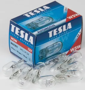 TESLA TECHNICS B65201 Лампа накаливания W5W, 12 V, W2,1x9,5d