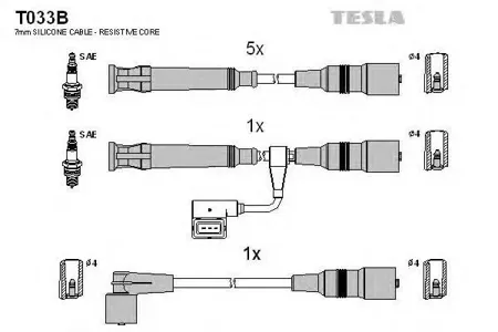 TESLA TECHNICS T033B Комплект проводов BMW E28E34 2.02.5 85-91