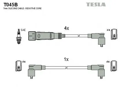 TESLA TECHNICS T045B Высоковольтные провода комплект