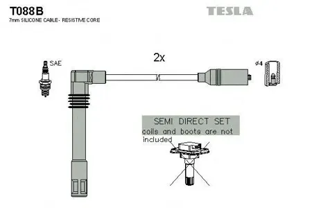 TESLA TECHNICS T088B Комплект проводов Audi A4A6, VW Passat 1.8i 95-00
