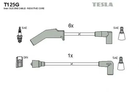 TESLA TECHNICS T125G Высоковольтные провода комплект
