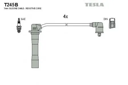 TESLA TECHNICS T245B Комплект проводов Mazda 323 1.9i 98-04