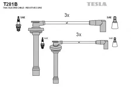 TESLA TECHNICS T281B Комплект проводов Isuzu Trooper 3.2 91>