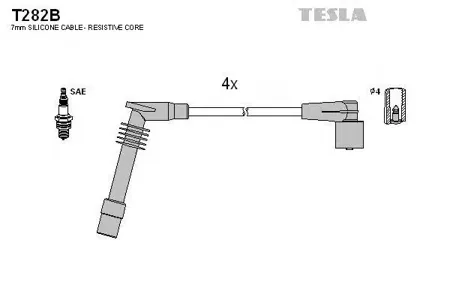 TESLA TECHNICS T282B Комплект проводов Opel Omega Vectra 2.0i 94-02