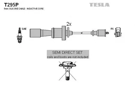 TESLA TECHNICS T295P Комплект проводов Mitsubishi Colt 1.6i Galant 2.0i Carisma 1.8i 96>