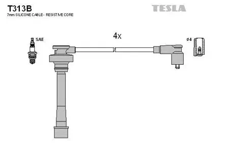 TESLA TECHNICS T313B к-кт проводов Chery Tiggo 2.4
