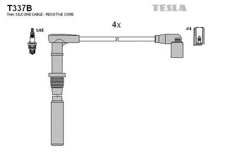 TESLA TECHNICS T337B к-кт проводов CHERY A1/Kimo 1.3