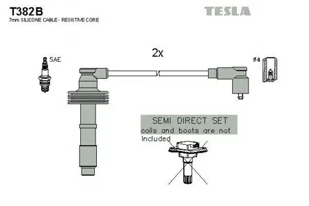 TESLA TECHNICS T382B Комплект проводов Volvo S40V40 1.6-2.0 95-04