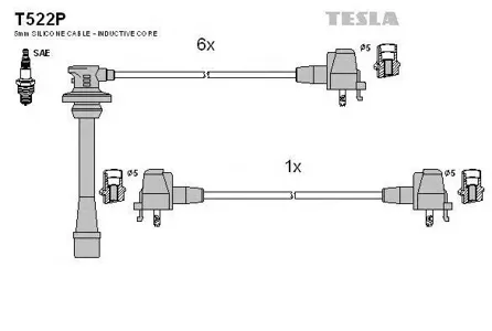 TESLA TECHNICS T522P Комплект проводов Toyota Camry 3.0 V6 91>