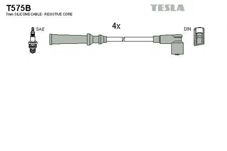 TESLA TECHNICS T575B Комплект проводов высоковольтных Rover 200400 2.0i 92>