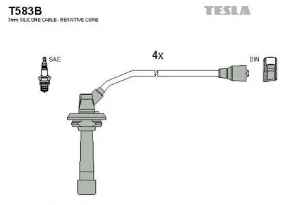 TESLA TECHNICS T583B Комплект проводов Subaru Legacy 2.5i 96-99