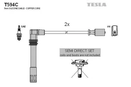 TESLA TECHNICS T594C Комплект проводов Audi A4A6, VW Passat 1.8i 95-00