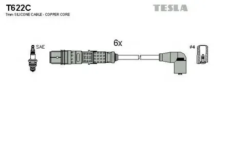 TESLA TECHNICS T622C Комплект проводов MB Vito 2.8i 97-03
