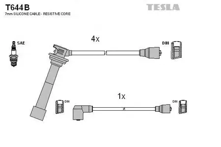 TESLA TECHNICS T644B Комплект проводов Suzuki Vitara 1.6 91>