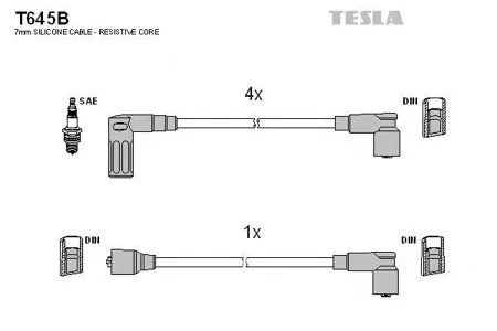 TESLA TECHNICS T645B Комплект проводов зажигания