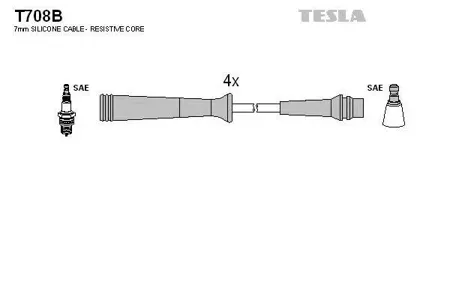TESLA TECHNICS T708B Комплект проводов Renault Megane 1.6i 96-99