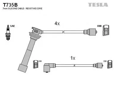 TESLA TECHNICS T735B Высоковольтные провода комплект