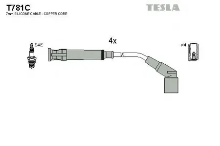 TESLA TECHNICS T781C Комплект проводов BMW E36 1.6i 93-00