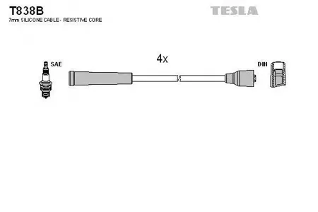 TESLA TECHNICS T838B Комплект проводов Hyundai PonyLantra Coupe 1.5-2.4i 85-00