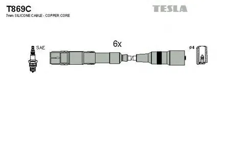 TESLA TECHNICS T869C Комплект проводов Audi 80100A4A6 2.62.8i 90-00