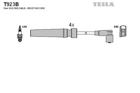 TESLA TECHNICS T923B Комплект проводов Chevrolet Lacetti 1.41.6 (DOHC) 05>