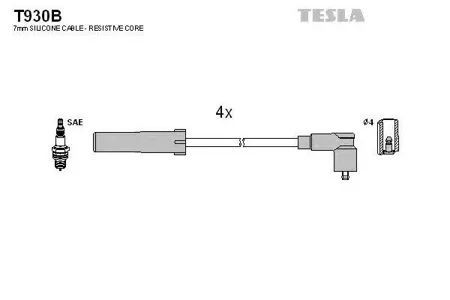 TESLA TECHNICS T930B Комплект проводов Dacia Logan 1.41.6 04>
