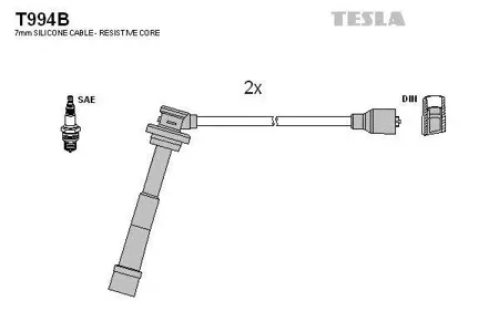 TESLA TECHNICS T994B Высоковольтные провода зажигания Fiat SEDICI Subaru JUSTY Suzuki Grand Vitara IGNISLIANASX4